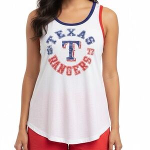 MLB G-III 4Her by Carl Banks “Texas Rangers” Hi-Lo Graphic Tank NWT Size: Small